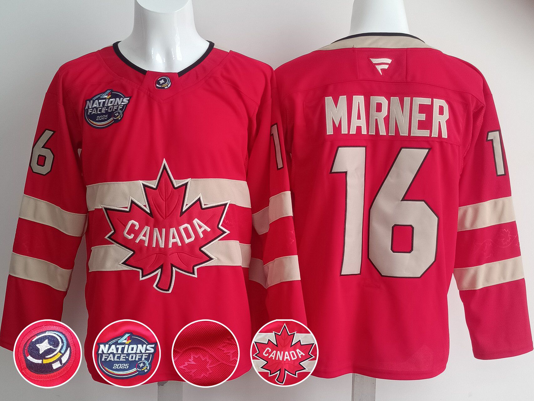 Men Canada #16 Marner Red 2025 Fanatics Home Premium NHL Jersey->washington commanders->NFL Jersey